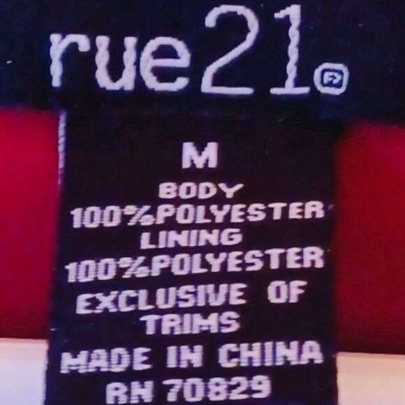 RUE 21 Burgundy White Striped Split Sheer Sleeves Romper Lined Shorts Size Med - Picture 7 of 7